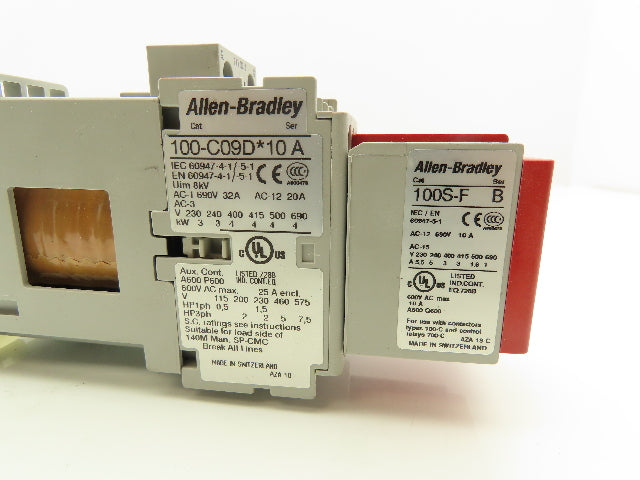 Allen Bradley 100-C09D*10A Contactor Guardmaster Contact 100S-C09DJ14C 24V Coil