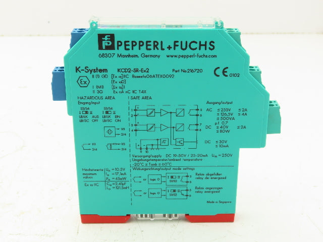 Pepperl Fuchs KCD2-SR-EX2 PLC Switch Amplifier 2-Channel 24V