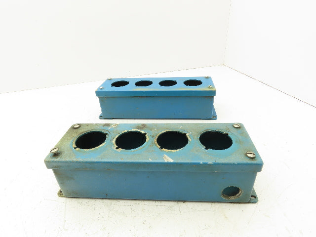 42mm Pushbutton 4-Button Operator Control Station 10x3x3" Enclosure Lot of 2