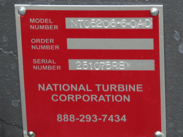 National Turbine NT05206-6-0AD Multistage Centrifugal Blower 40Hp Motor 230/460V