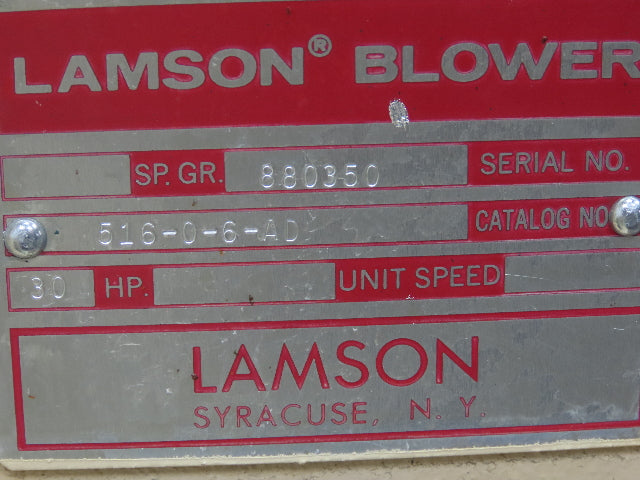 Lamson 516-0-6-AD Multistage Centrifugal Blower 30Hp 230/460V 3Ph 3500RPM