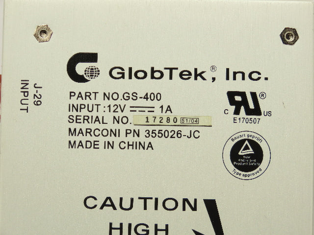 GlobTek GS-400 Dual-High Voltage DC/DC Switching Power Supply 12V Input Lot of 2