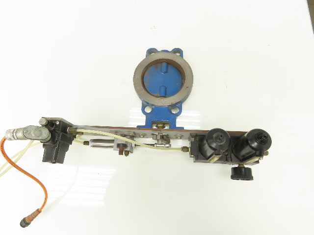 Parker Pneumatic Cylinder Actuated 5" Butterfly Valve 150psi 24VDC Solenoid