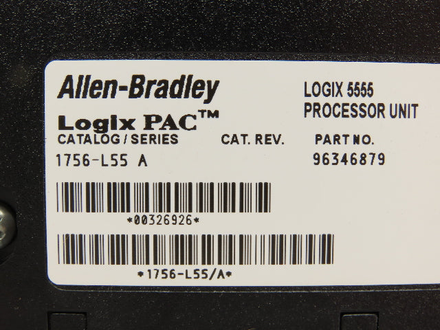 Allen Bradley 1756-L55 Logix Pac Processor Control Logix 750kb Memory 1756-M12/A