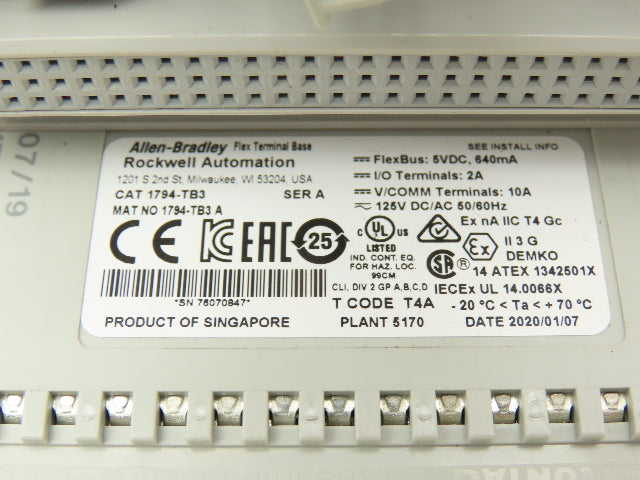 Allen Bradley 1794-OB16D Flex 16-Point 24VDC Source Output Ser A Diagnostic