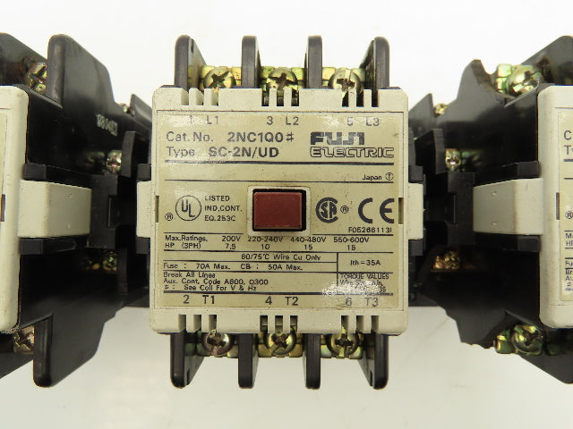 Fuji Electric 2NC1Q0 Magnetic Contactor 100V Coil 3 Pole 600V Lot of 3