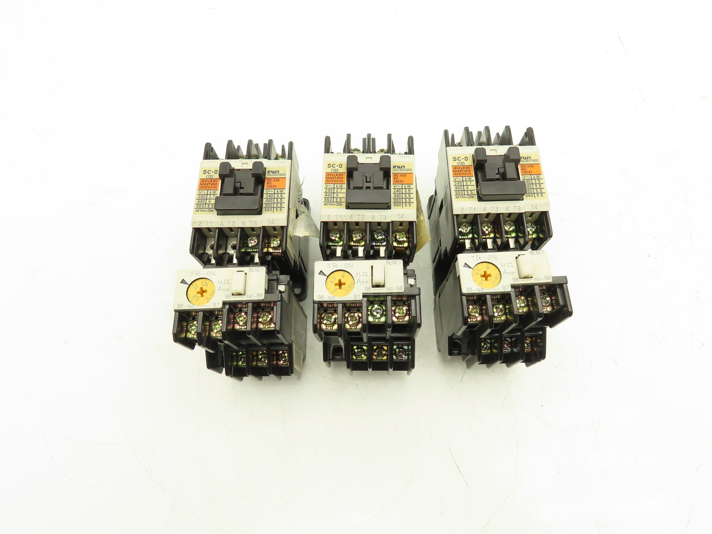 Fuji Electric SC-0 Contactor TK-0N Overload Relay 120V Coil Lot of 3