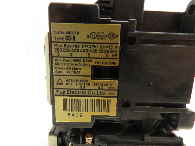 Fuji Electric SC-0 Contactor TK-0N Overload Relay 120V Coil Lot of 3