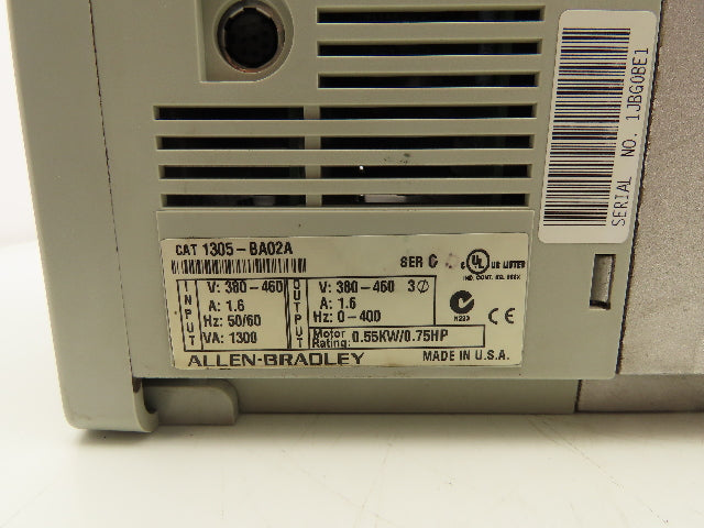 Allen Bradley 1305-BA02A 1305 Variable Frequency AC Drive VFD .75Hp 460V 3PH