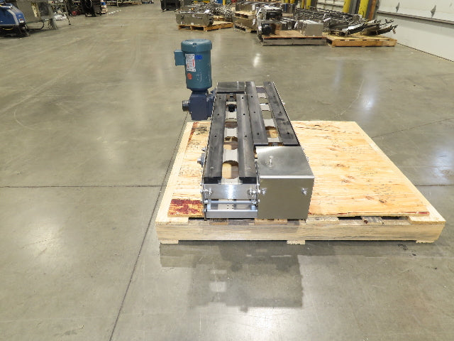 Arrowhead 7.5" Tabletop Stainless Bottle Conveyor 2-Belt Transfer 48" Drive 3PH