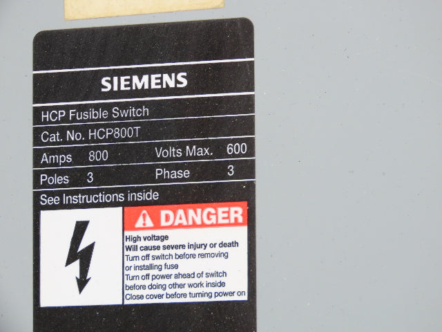 Siemens F2 Electrical Main Distribution Panel Panelboard 480V 800A Main Fused