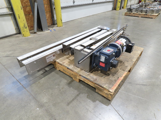 Arrowhead 7.5" Tabletop Belt Stainless Bottle Conveyor 11' 6"L 460V Drive