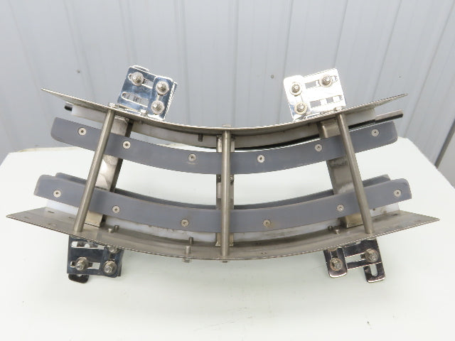 Arrowhead 7.5" Tabletop Belt Stainless Bottle Conveyor 45° Curve Section 24"L