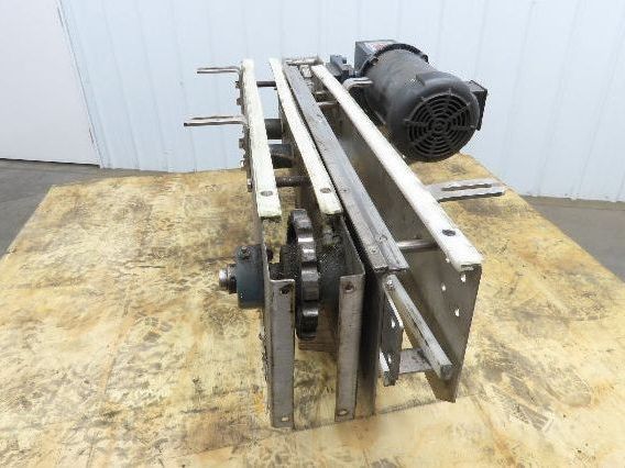 Arrowhead 3.25" Tabletop Stainless Bottle Conveyor 2-Belt Transfer 36" Drive 3PH