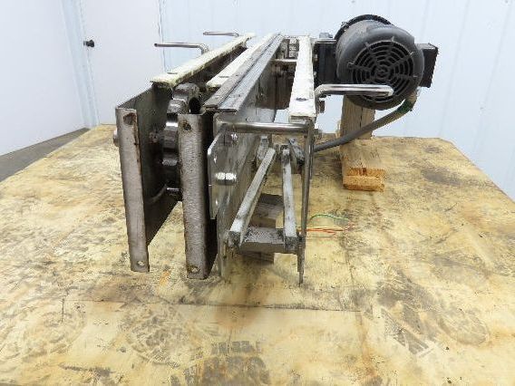 Arrowhead 3.25" Tabletop Stainless Bottle Conveyor 2-Belt Transfer 36" Drive 3PH