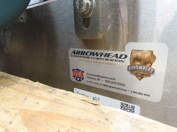 Arrowhead 3.25" Tabletop Stainless Bottle Conveyor 2-Belt Transfer 54" Drive 3PH
