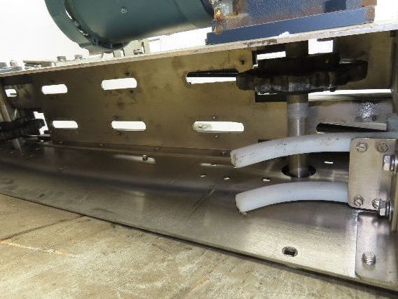Arrowhead 3.25" Tabletop Stainless Bottle Conveyor 2-Belt Transfer 66" Drive 3PH
