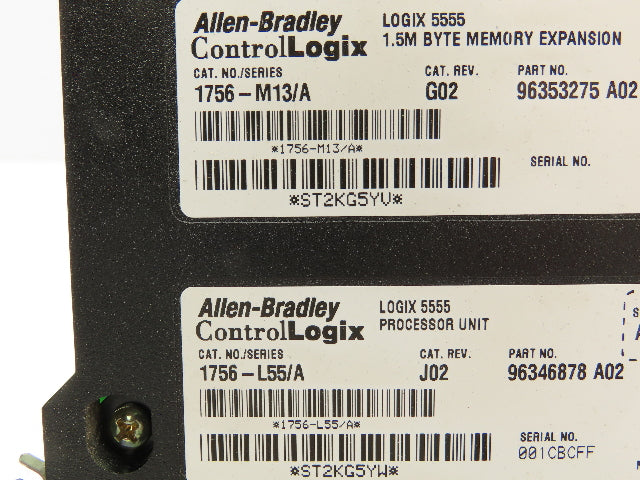 Allen Bradley 1756-L55 ControlLogix 5555 Processor Module M13 Memory 1.5M Byte