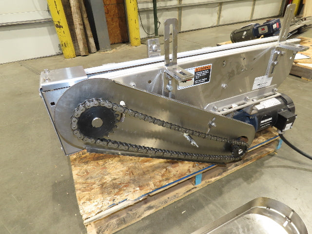 Arrowhead 3.25" Tabletop Belt Stainless Bottle Conveyor 36" Chain Drive 460V 3PH