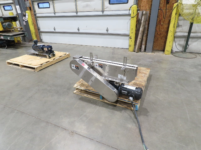 Arrowhead 3.25" Tabletop Belt Stainless Bottle Conveyor 36" Chain Drive 460V 3PH