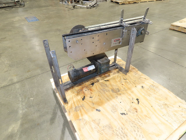 Arrowhead 3.25" Tabletop Stainless Bottle Conveyor 2-Belt 36" Transfer DC Drive