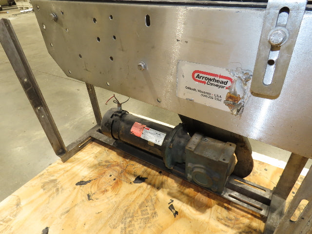 Arrowhead 3.25" Tabletop Stainless Bottle Conveyor 2-Belt 36" Transfer DC Drive
