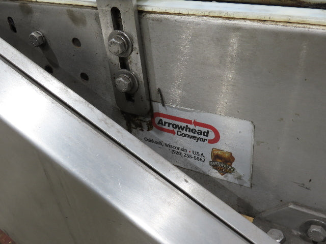 Arrowhead 3.25" Tabletop Belt Stainless Bottle Conveyor 36" Chain Drive 460V 3PH