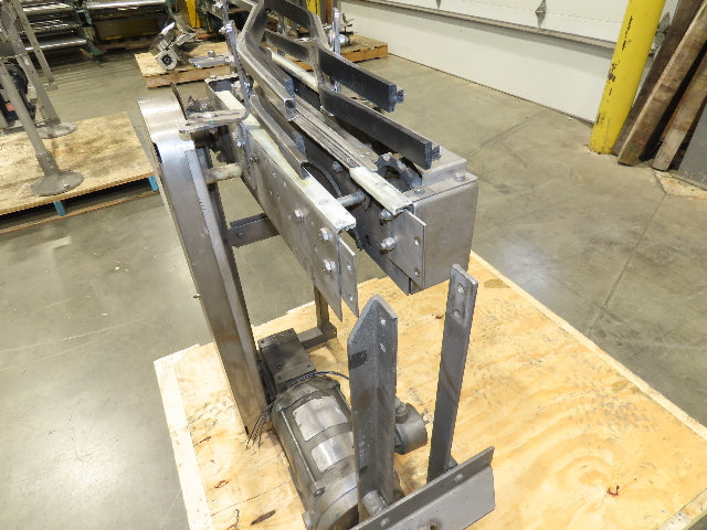 3.25" Tabletop Stainless Bottle Conveyor 2-Belt Transfer 30" Drive -Bad Motor
