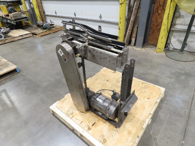 3.25" Tabletop Stainless Bottle Conveyor 2-Belt Transfer 30" Drive -Bad Motor