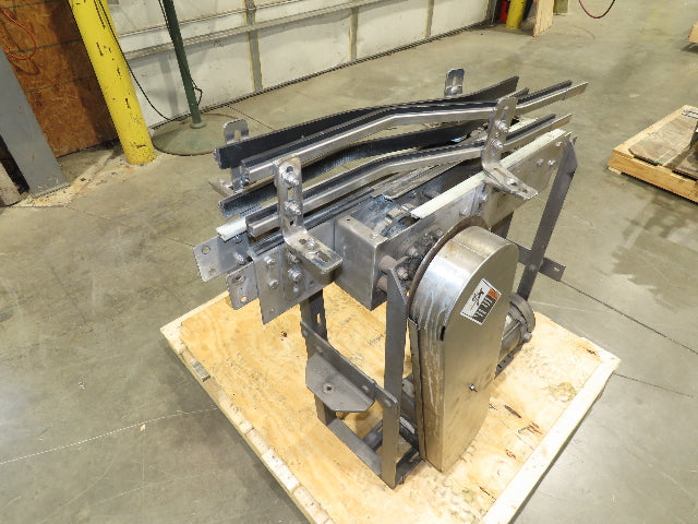 3.25" Tabletop Stainless Bottle Conveyor 2-Belt Transfer 30" Drive -Bad Motor