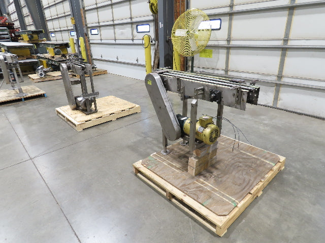 Arrowhead 3.25" Tabletop Stainless Bottle Conveyor 3-Belt Transfer 48" Drive 3PH