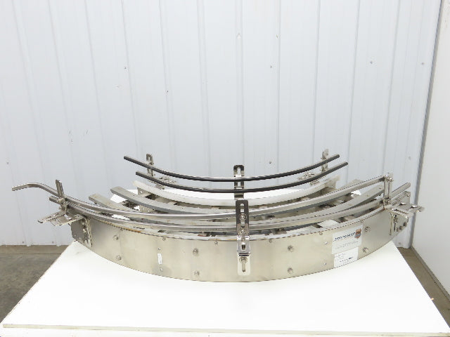 Arrowhead 12" Tabletop Belt Stainless Bottle Conveyor 90° Curve Section 51"