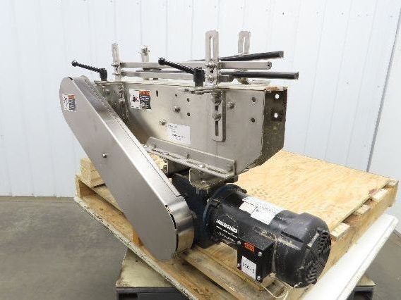 Arrowhead 3.25" Tabletop Belt Stainless Bottle Conveyor 36" Chain Drive 460V 3PH