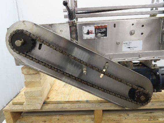 Arrowhead 3.25" Tabletop Belt Stainless Bottle Conveyor 36" Chain Drive 460V 3PH