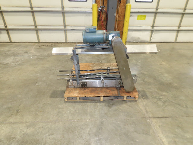 3.25" Tabletop Stainless Bottle Conveyor 2-Belt Shielded Transfer Overhead Drive