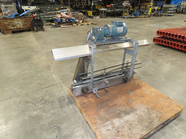 3.25" Tabletop Stainless Bottle Conveyor 2-Belt Shielded Transfer Overhead Drive
