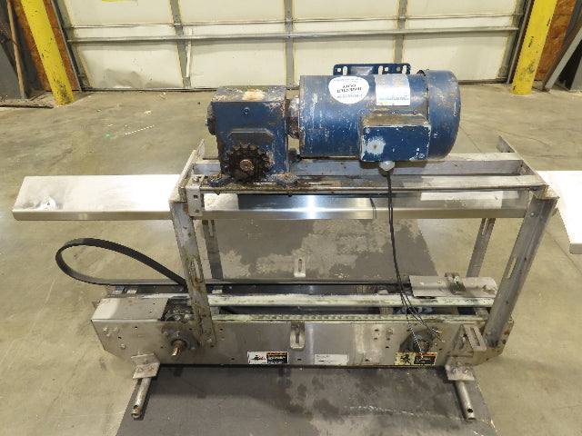 3.25" Tabletop Stainless Bottle Conveyor 2-Belt Shielded Transfer Overhead Drive