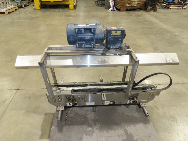 3.25" Tabletop Stainless Bottle Conveyor 2-Belt Shielded Transfer Overhead Drive
