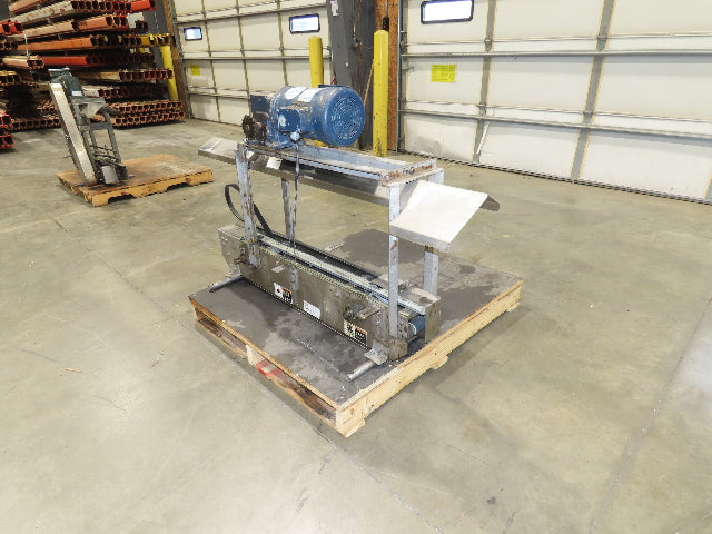 3.25" Tabletop Stainless Bottle Conveyor 2-Belt Shielded Transfer Overhead Drive
