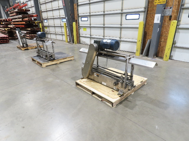 3.25" Tabletop Stainless Bottle Conveyor 2-Belt Shielded Transfer Overhead Drive