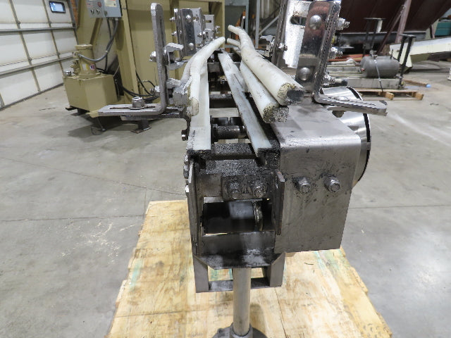 Arrowhead 3.25" Tabletop Stainless Bottle Conveyor 2-Belt Transfer 48" Drive
