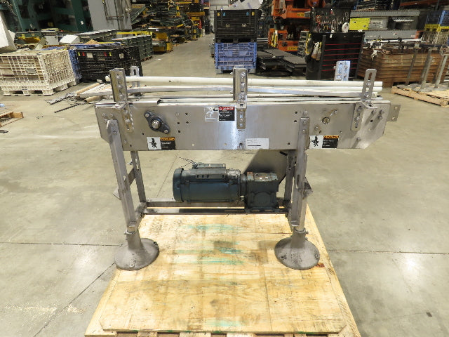 Arrowhead 3.25" Tabletop Stainless Bottle Conveyor 2-Belt Transfer 48" Drive