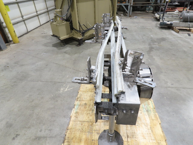 Arrowhead 3.25" Tabletop Stainless Bottle Conveyor 2-Belt Transfer 48" Drive