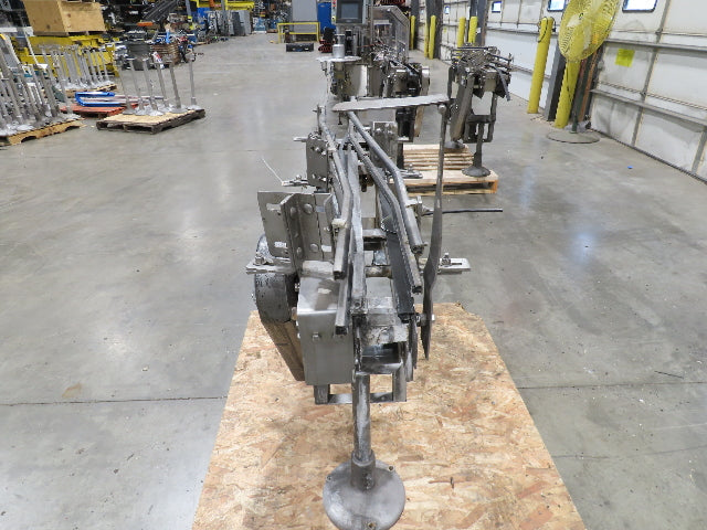 Arrowhead 3.25" Tabletop Stainless Bottle Conveyor 2-Belt Transfer 48" Drive