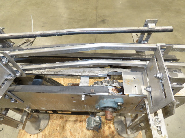 Arrowhead 3.25" Tabletop Stainless Bottle Conveyor 2-Belt Transfer 48" Drive
