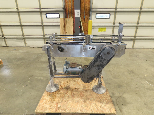 Arrowhead 3.25" Tabletop Stainless Bottle Conveyor 2-Belt Transfer 48" Drive