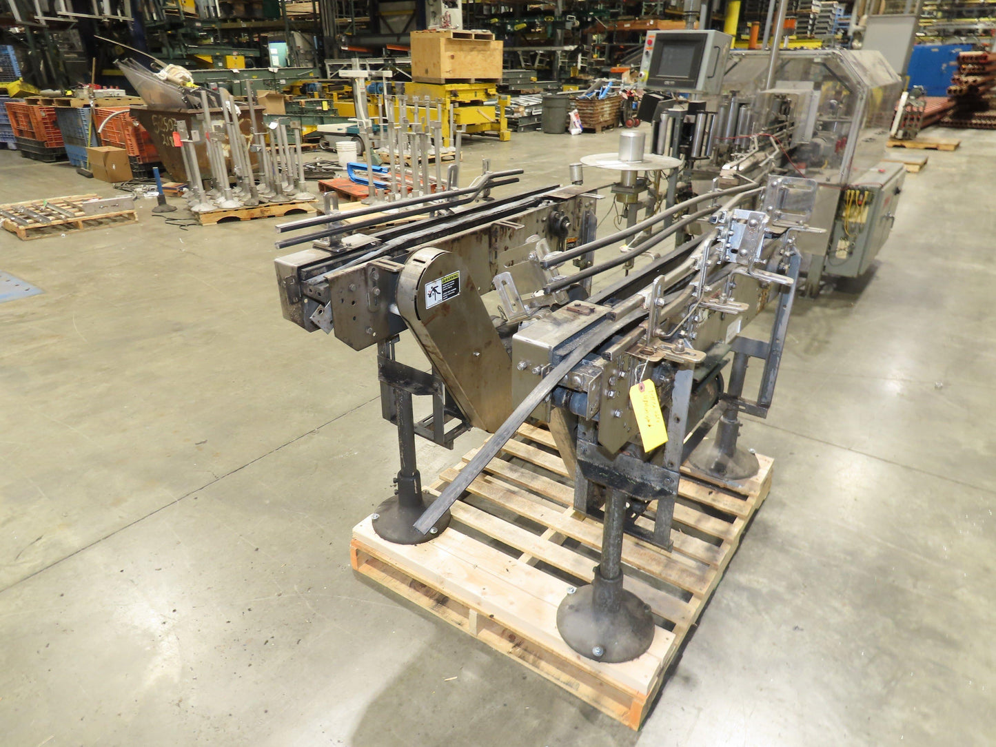 Arrowhead 3.25" Tabletop Stainless Bottle Conveyor 2-Belt Transfer 48" Drive