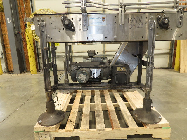 Arrowhead 3.25" Tabletop Stainless Bottle Conveyor 2-Belt Transfer 48" Drive