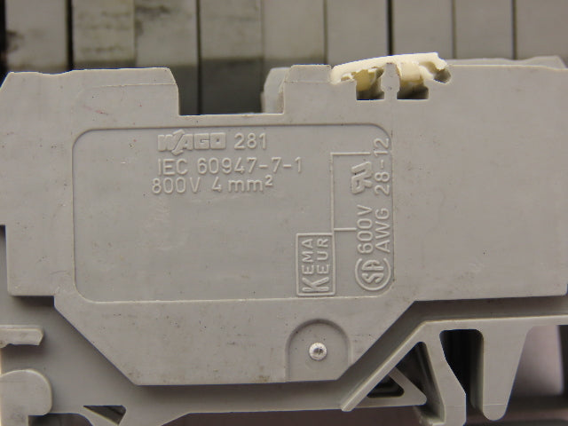 Wago 281 Terminal Block 800V 4mm Lot of 60