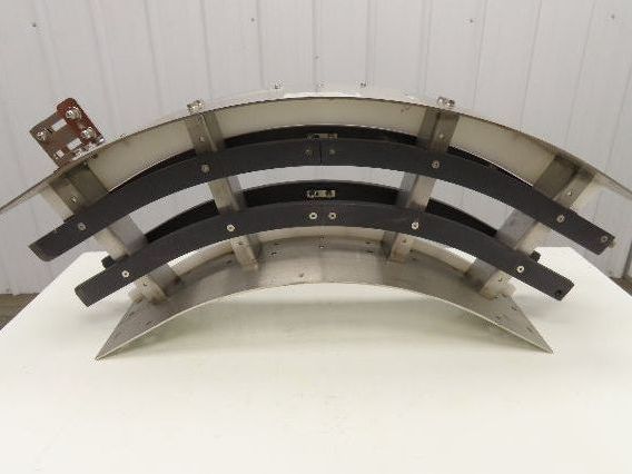 Arrowhead 10" Tabletop Belt Steel Bottle Conveyor 60° Curve 40"L x 7-5/8"H